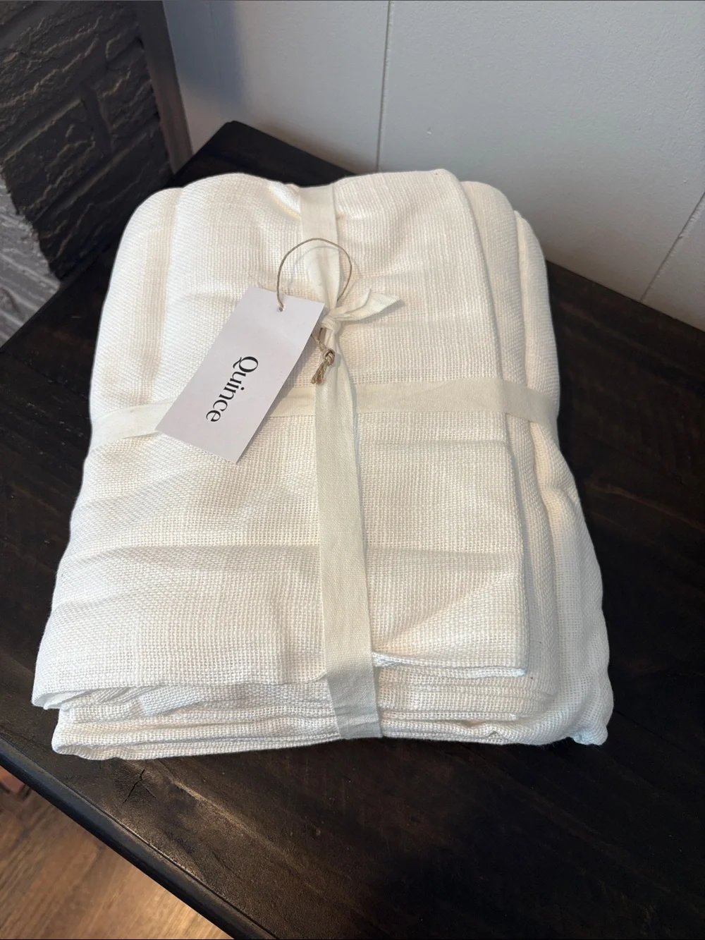 QUINCE Cotton Sheer Curtain Set 2 Panels White 48x84
